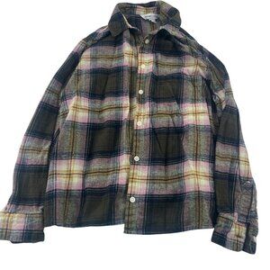 Old Navy Women's Medium Plaid Boyfriend Shirt long sleeve button down